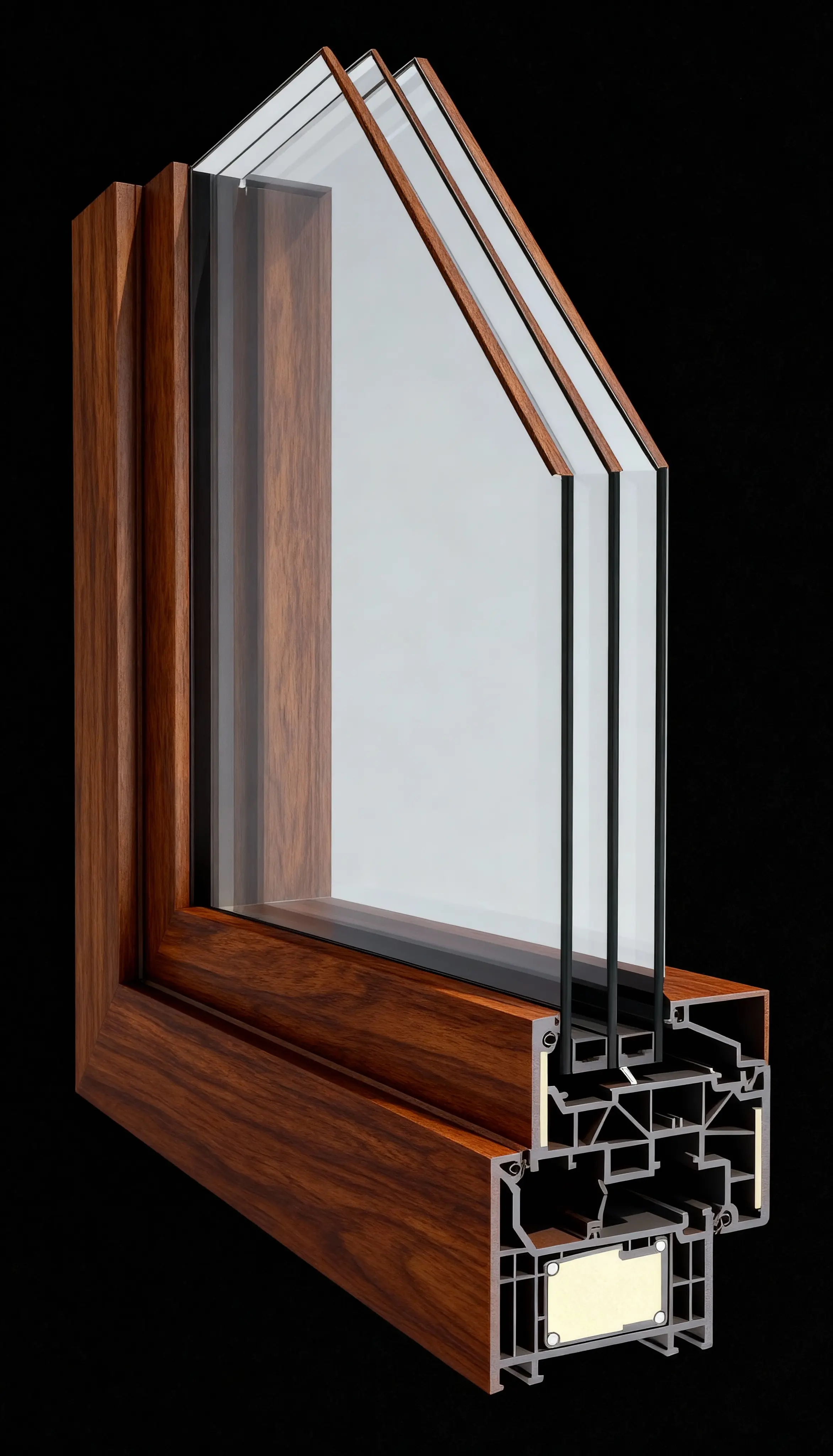 Ventana PVC color Madera Nogal
